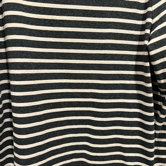Striped Black and White Women's J. Crew Cotton Long Sleeve Top Casual Relaxed - Picture 3 of 8